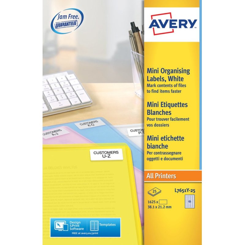 AVERY Zweckform Stick&Lift Etiquette, 38,1 x 21,2 mm, jaune