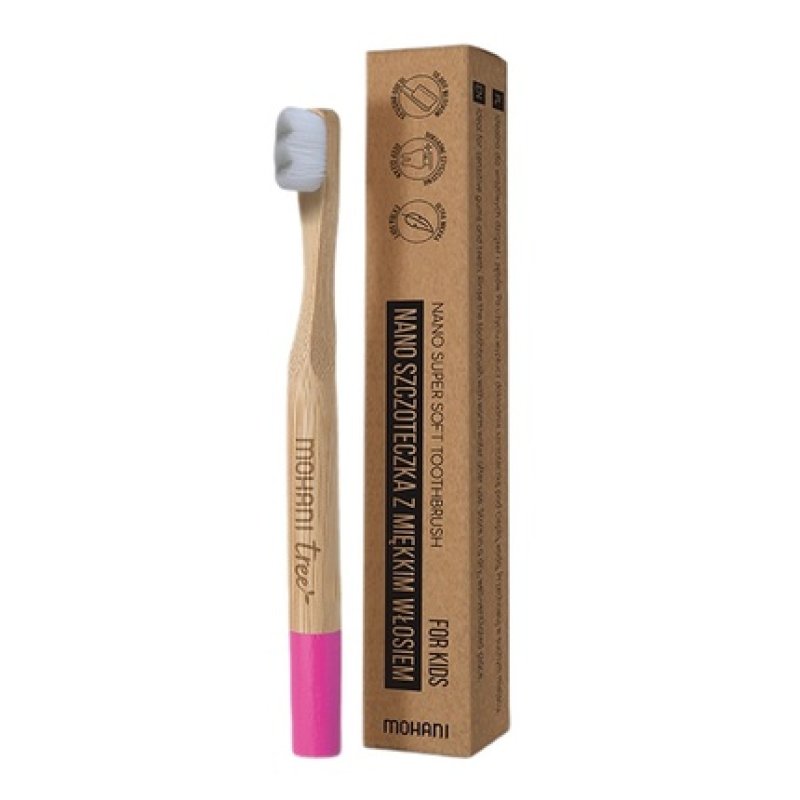 Mohani Nano Bamboo Toothbrush For Children Pink