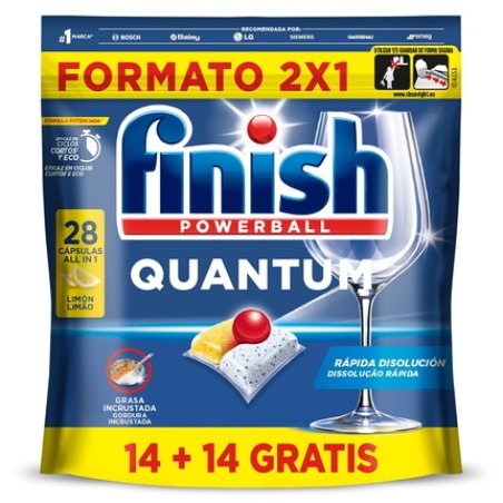 Finish Powerball Quantum Dishwashing Liquid 1414 Lemon Capsules
