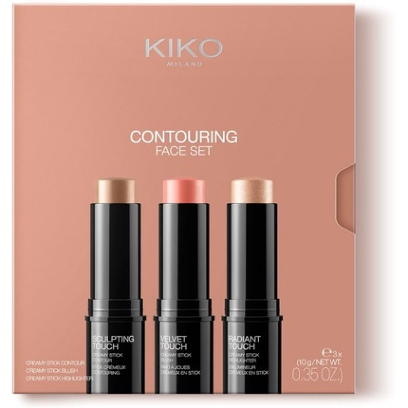 Kiko Milano Contouring Face Set 01 Makeup Kit With 3 Sticks Blush And Highlight