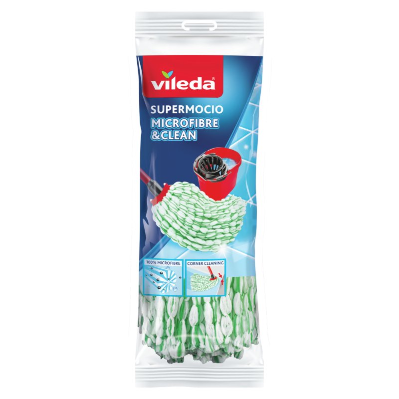 Vileda SuperMocio Fiocco Microfibre & Clean Tête de serpillère Multicolore