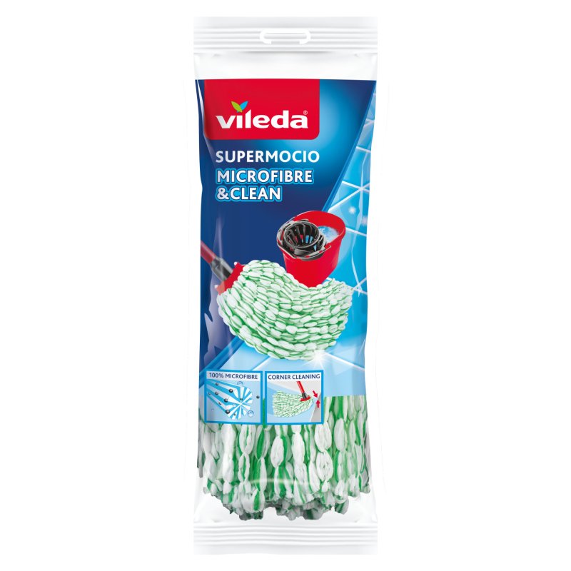Vileda 159808 Microfibre Clean SuperMop Bow Green One Size White/Green