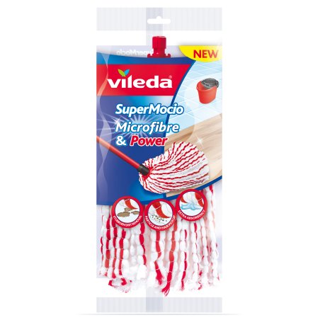 Vileda SuperMocio Microfibre & Power Mop Head Multicoloured 7x14x40 cm