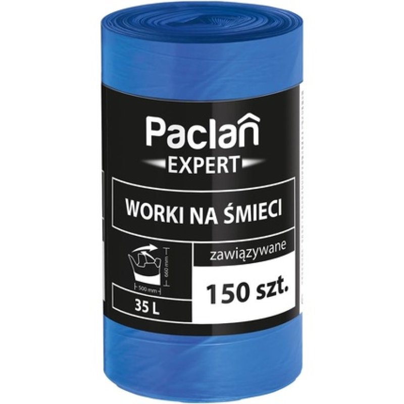 Paclan Expert Multitop Pack of 150 Bin Bags with Drawstring Closure 35L