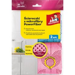 Jan N Grosik Microfiber Cloths 3in1 Powerfiber With 3d Pearls 2 Pieces
