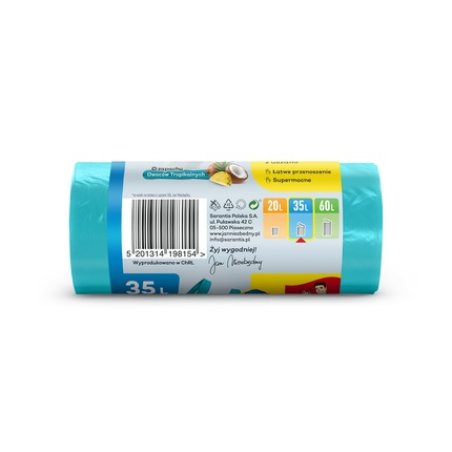 Jan N Grosik Hd Garbage Bags With Handles 35 L Tropical Fruit Scent 20 Pieces