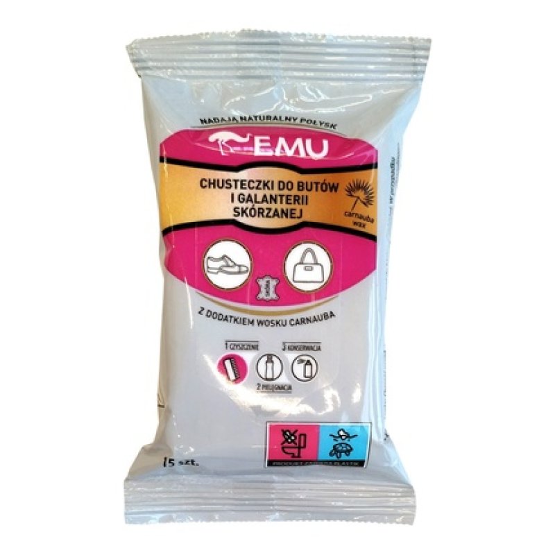 Vaco Emu Wipes For Shoes And Leather Goods 15 Pieces