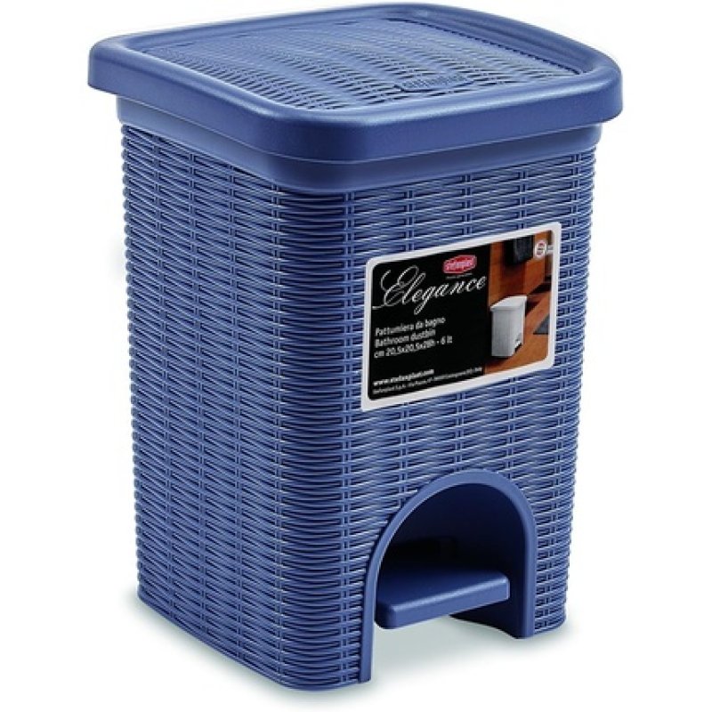 Stefanplast Elegance Bathroom Dustbin Navy Blue 20.5 x 20.5 x 28 cm