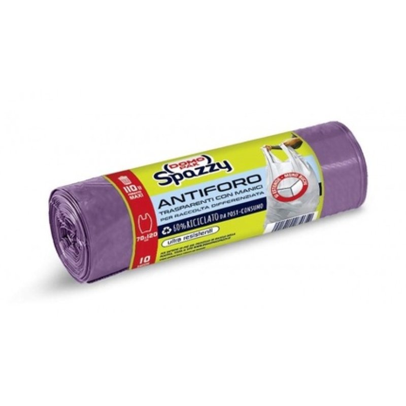 Domopak Domopak Spazzy Trash Bags With Handles 110 Liters Purple 10 Pieces