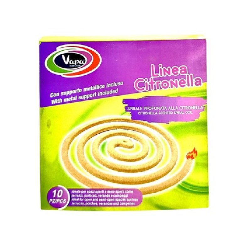 Vapa Citronella Spirals X 10 Perfect For Outdoor Use
