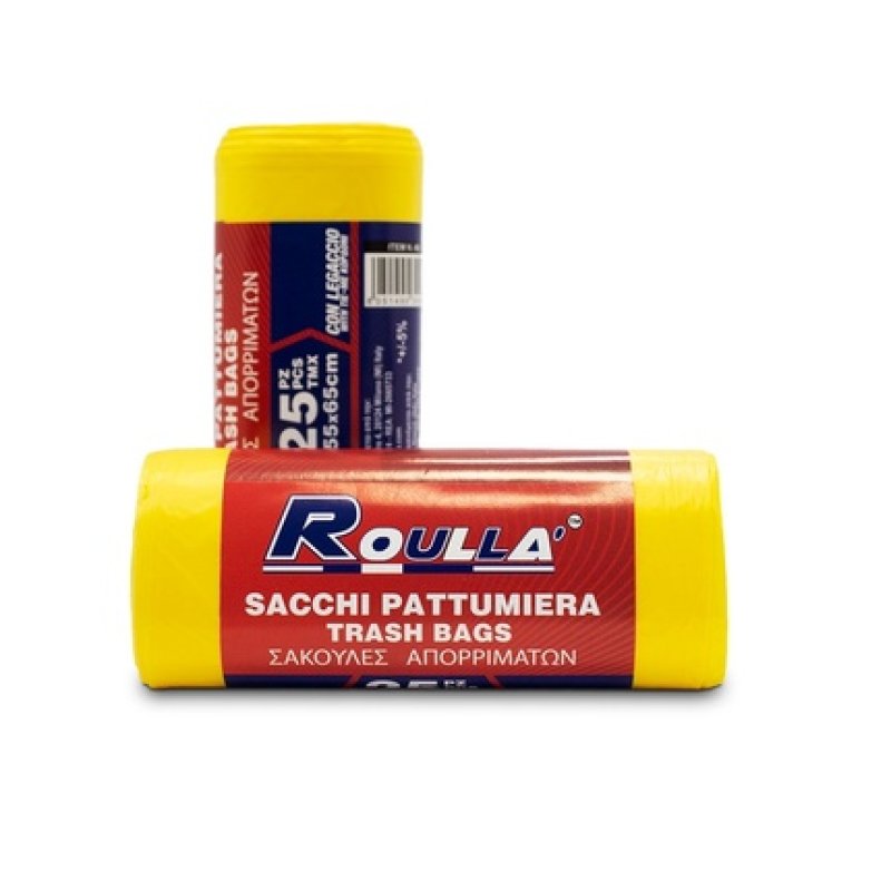 Roulla Bags 55 X 65 Yellow 25 Pieces With Tie