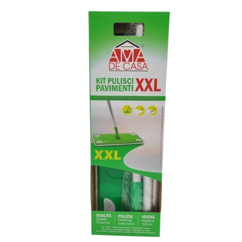 Ama De Casa Ama De Casa Pavimenti Xxl Kit With 2 Replacement Cloths And 2 Wet Replacement Cloths