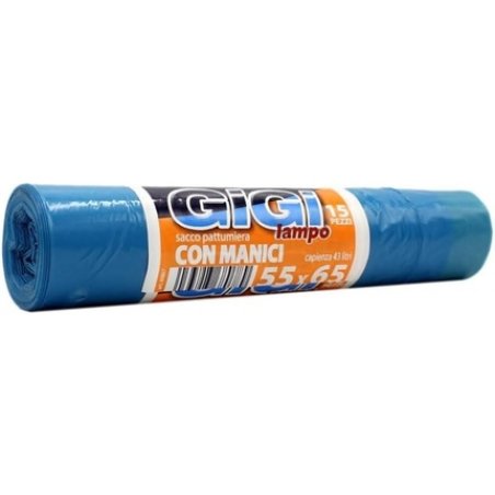 Webazar Gigi Lampo Sacchi Waste Bin 55 X 65 Cm Light Blue With Handle Pack Of 15