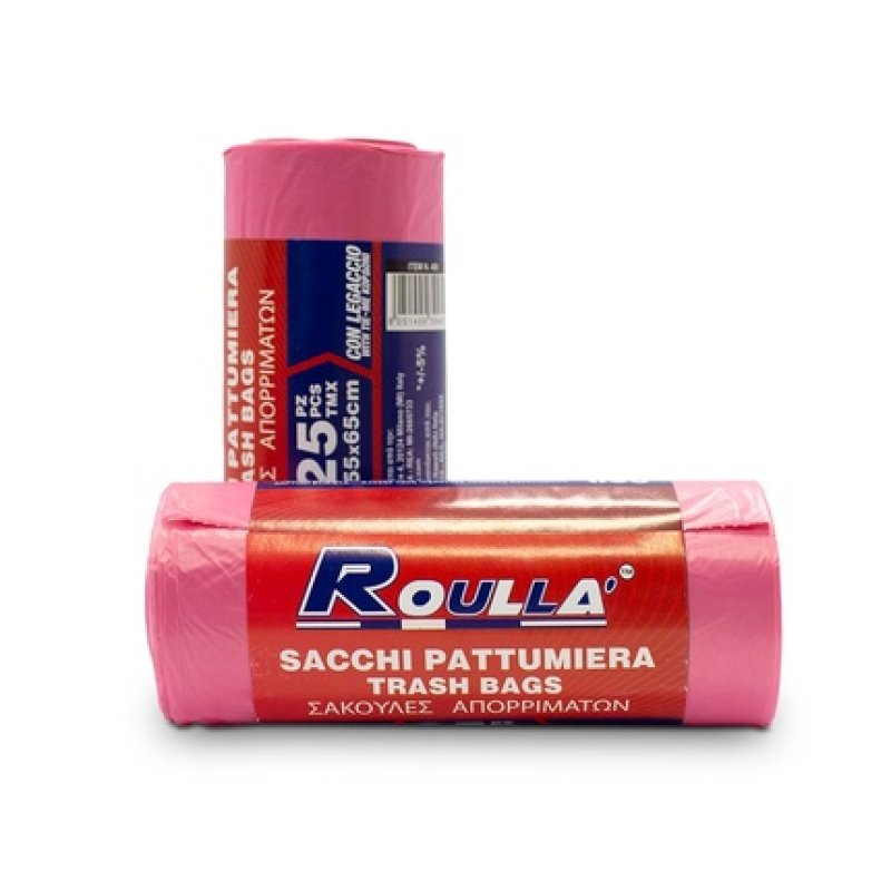 Roulla Bags 55 X 65 Pink 25 Pieces With Tie