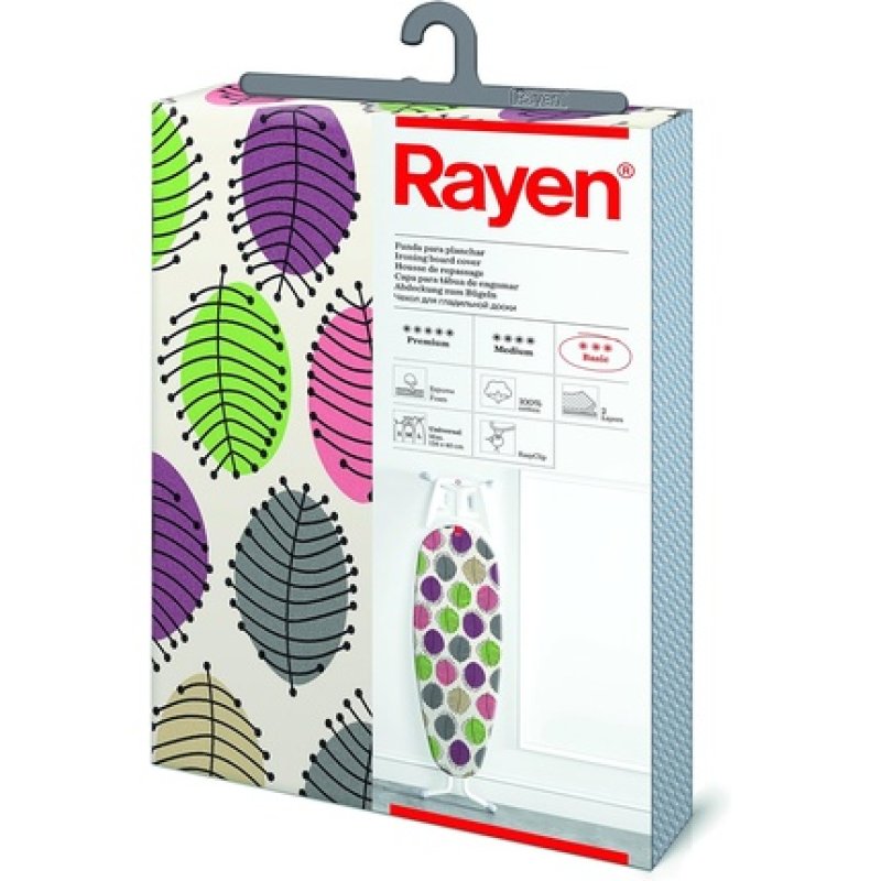 Rayen Universal Ironing Board Cover Easy to Install with EasyClip System 2 Layers Foam and 100% Printed Cotton Fabric