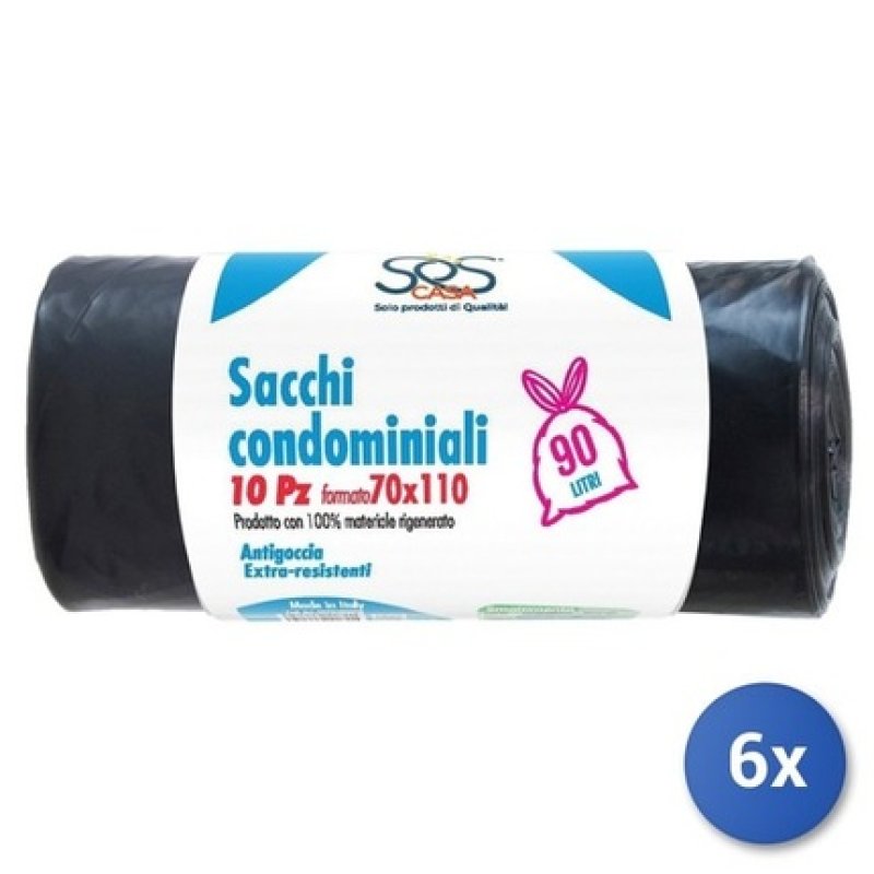 Sos Casa Heavy Black Trash Bags 10 Pieces Size 70x110 Cm