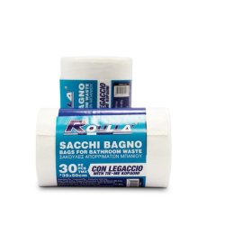 Roulla Bathroom Bags 35 X 50 White 30 Pieces With String