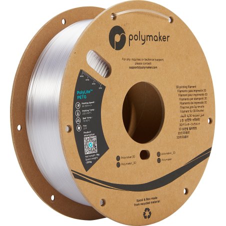 Polymaker PB01011 matériel d'impression 3D PETg (polyéthylène téréphtalate glycolisé) Transparent 1 kg