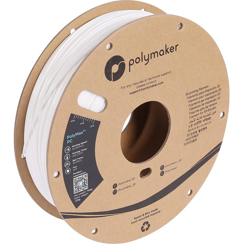 Polymaker PC02006 3D printing material Polycarbonate (PC) White 3 kg