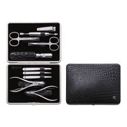 Zwilling Frame Case 10 Pieces in Black Croco Varnish