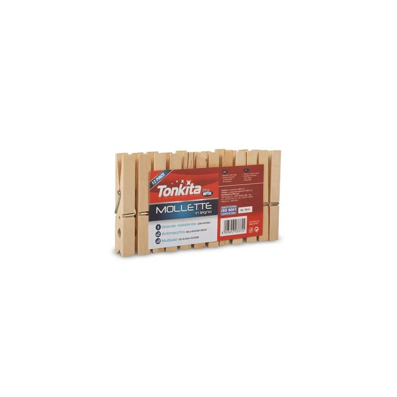 Tonkita Wooden Cloth Pegs 12 S Tk41 Pack Of 20