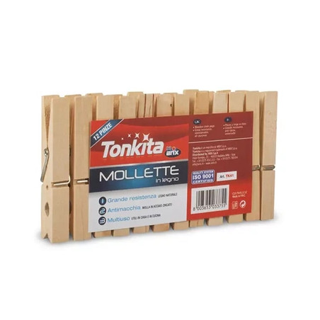 Tonkita Wooden Cloth Pegs 12 S Tk41 Pack Of 20