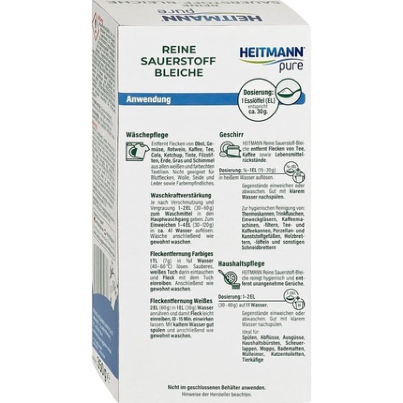 Heitmann Pure Bleach - Powerful Nature Friendly Detergent Against Stains And Dirt - Ecological Cleaning Agent - 1x 350g