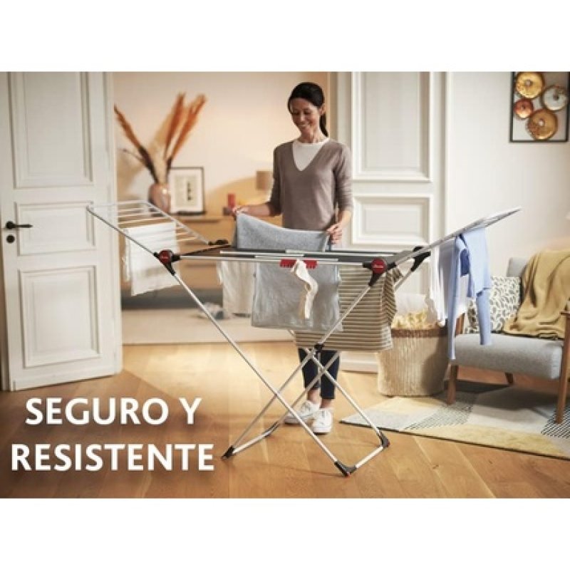 Vileda Soft Care Folding Clothes Drying Rack for Wrinkles Indoor and Outdoor Easy to Handle and Transport Dryer Stand