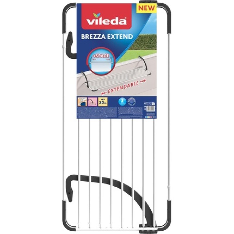 Vileda Brezza Extend Clothes Airer - Extendable Steel and Resin