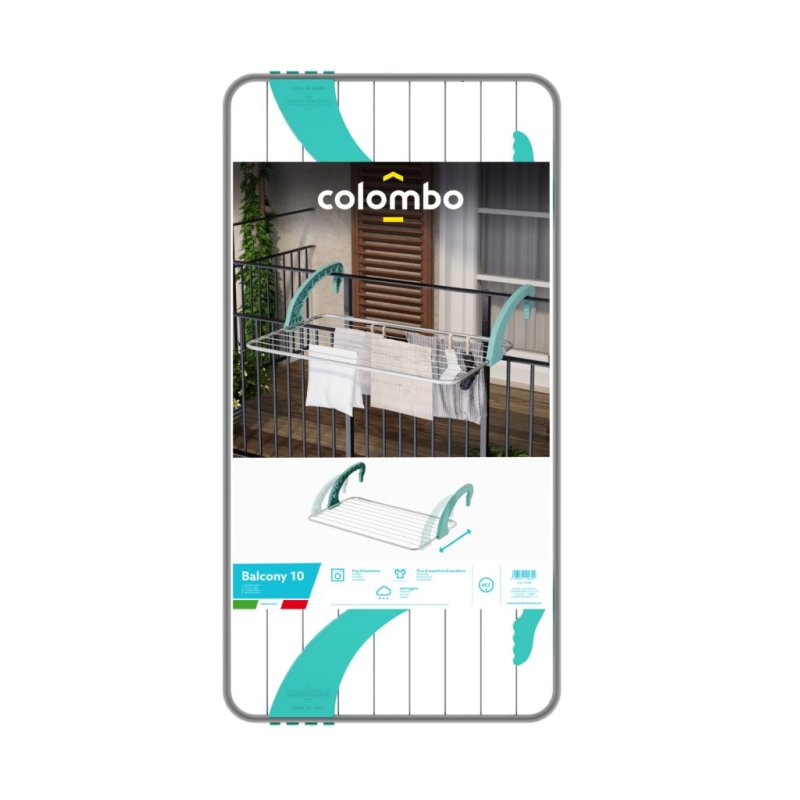 Colombo New Scal Balcony 10 Attachable rack Grey, Turquoise