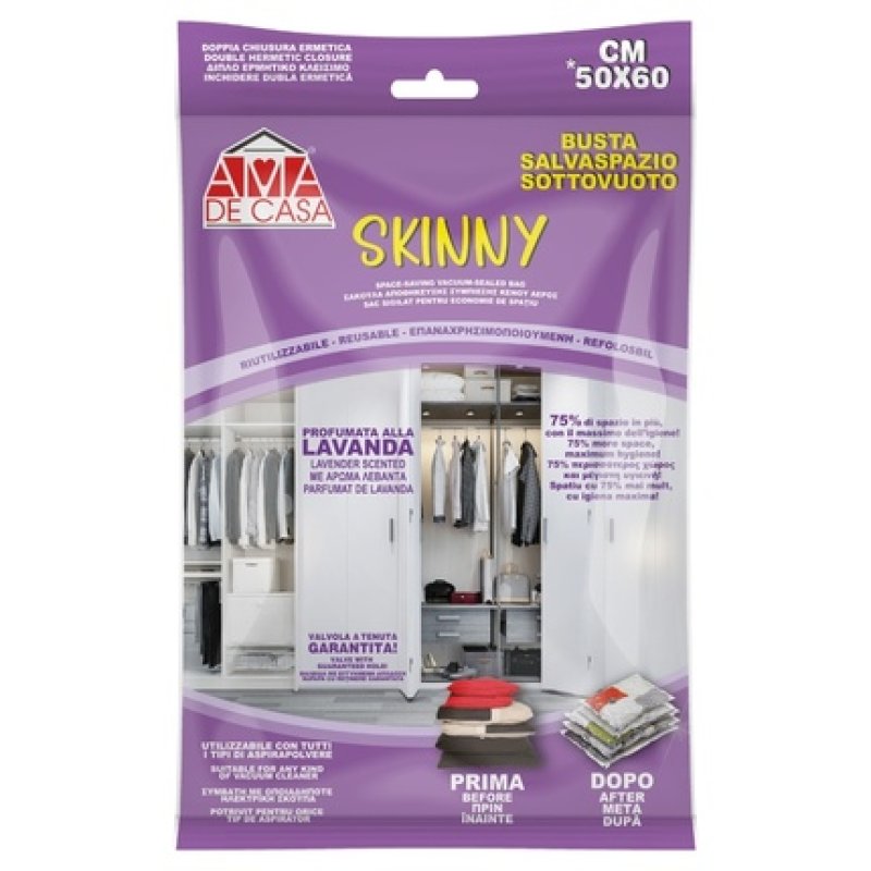Ama De Casa Space Saving Bag 50 X 60 Cm Skinny Lavender