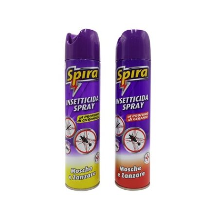 Spira Spray 400 Ml For Flies And Mosquitoes 4 Sprays Geranium 8 Sprays Citronella