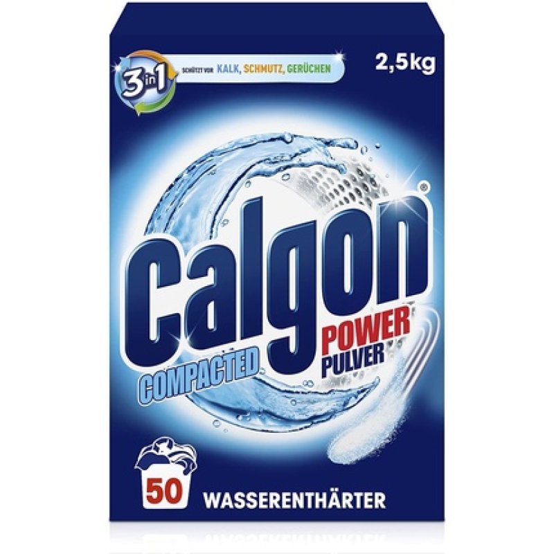 Calgon 3in1 Power Powder - Water Softener Against Limescale Deposits And Dirt In