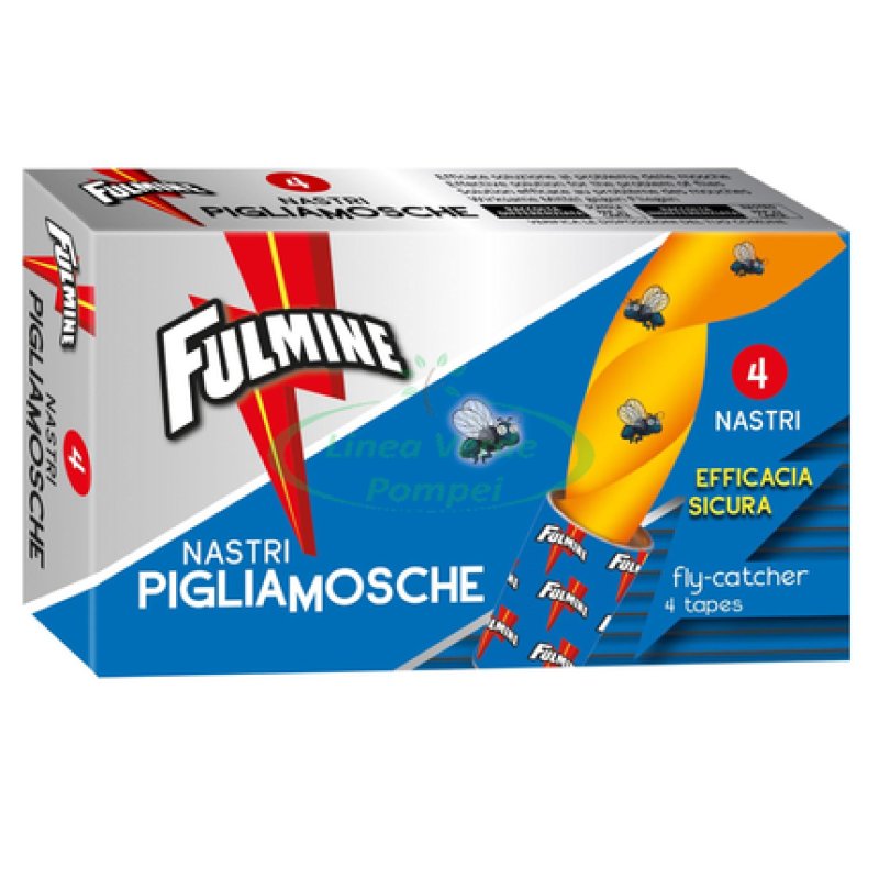 Bergan Srl Fly Catcher Tapes Fulmine Line Pack 4 Adhesive Hanging Tapes