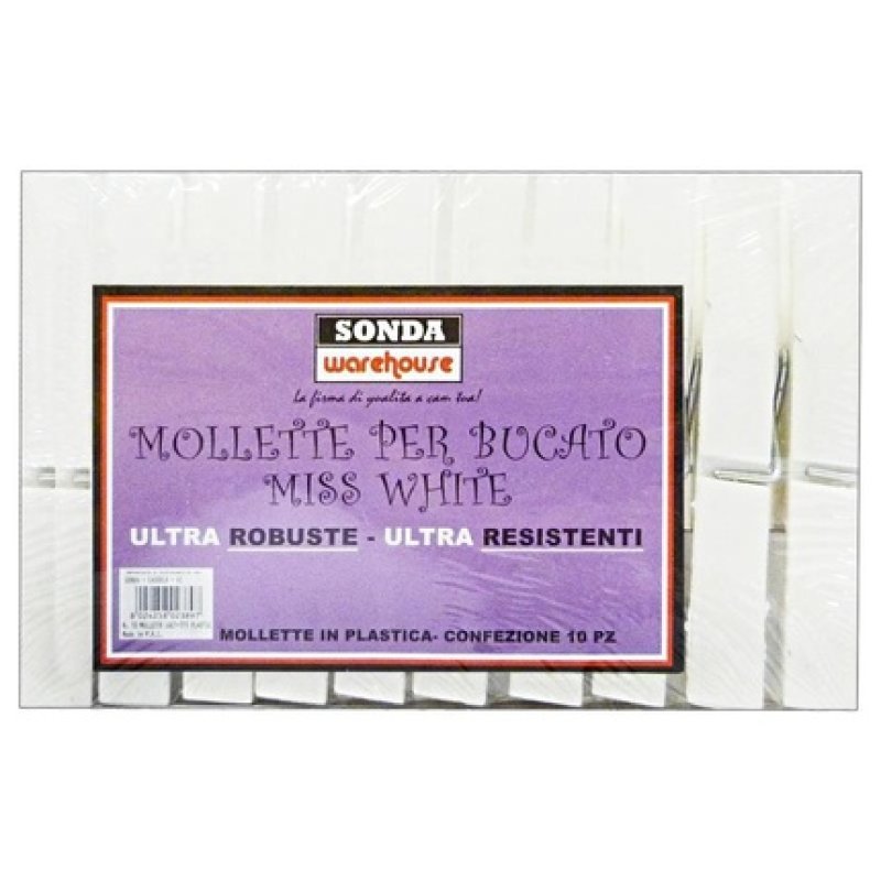 Plastic Clothespins 10 Pcs White