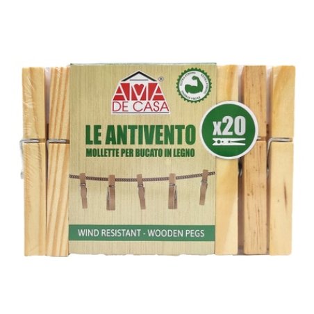 Ama De Casa Clothespins Pack Of 20 Windproof Wooden