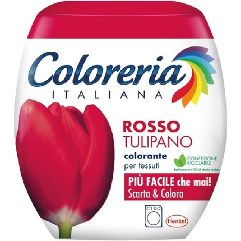 Coloreria Italiana Grey Dye for Fabrics and Clothes in The Washing Machine Tulip Red