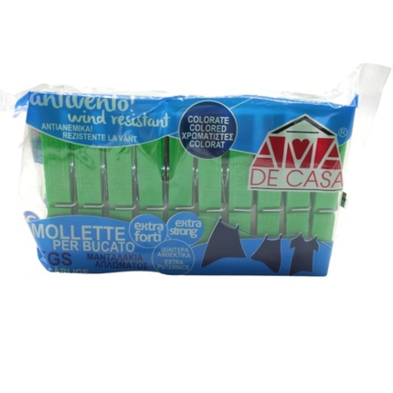 Ama De Casa Extra Strong Green Clothespins Pack Of 20