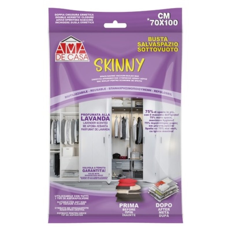 Ama De Casa Space Saving Bag 70 X 100 Cm Skinny Lavender