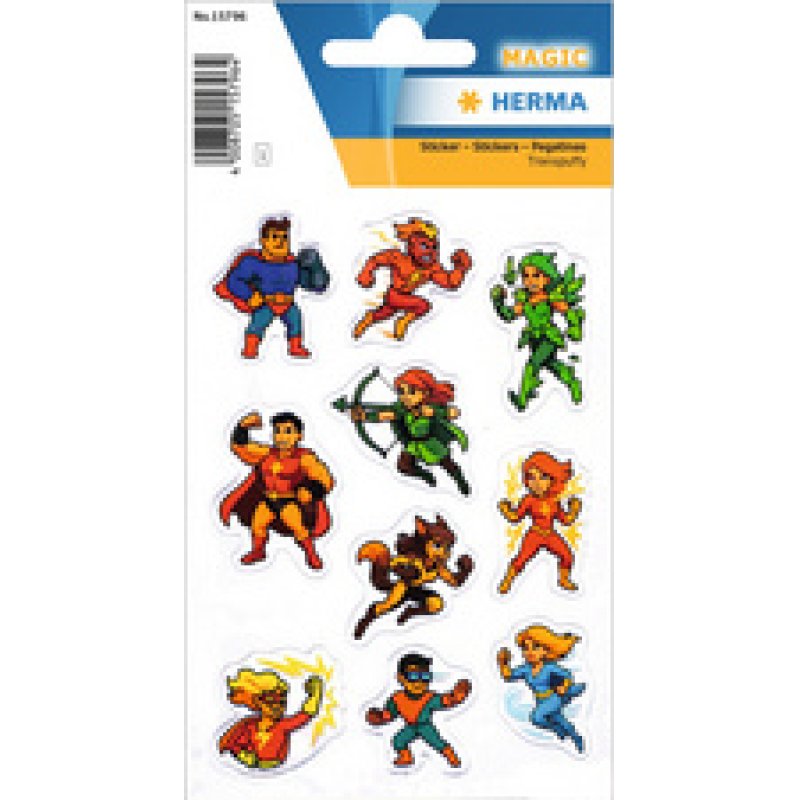 HERMA Sticker MAGIC Superhéros, transpuffy