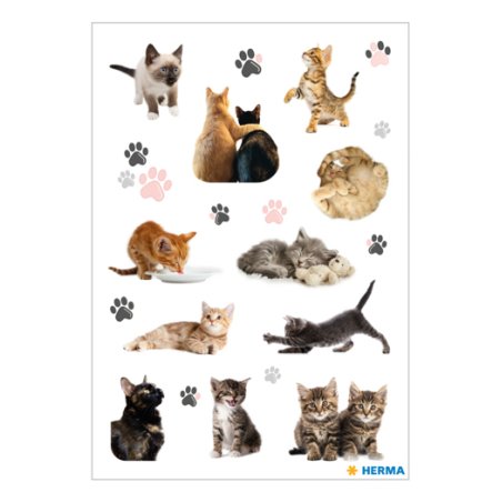 HERMA Stickers DECOR Joyeux chatons, papier