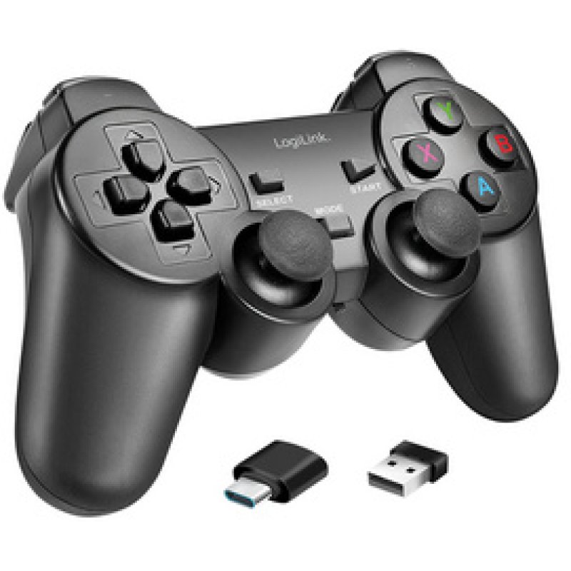 LogiLink Manette de jeu sans fil, 2,4 GHz, noir