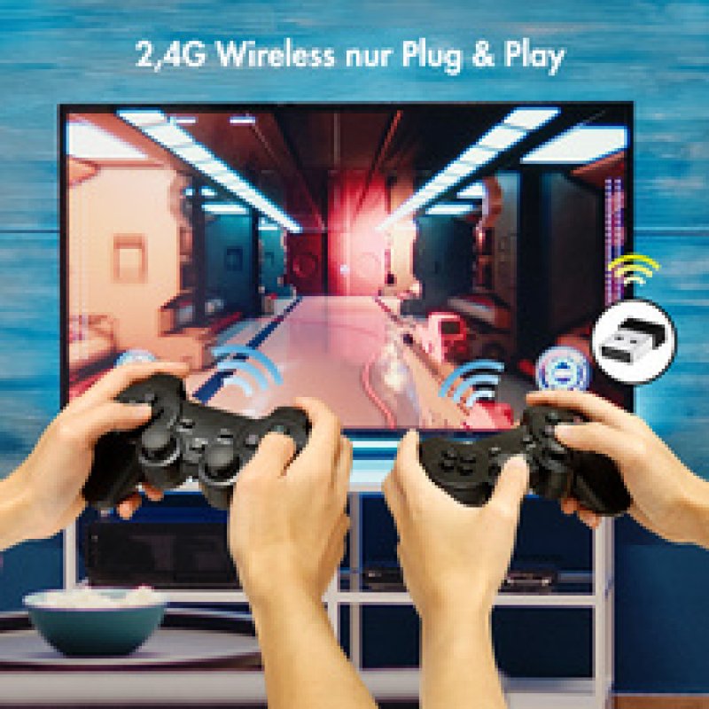 LogiLink Manette de jeu sans fil, 2,4 GHz, noir