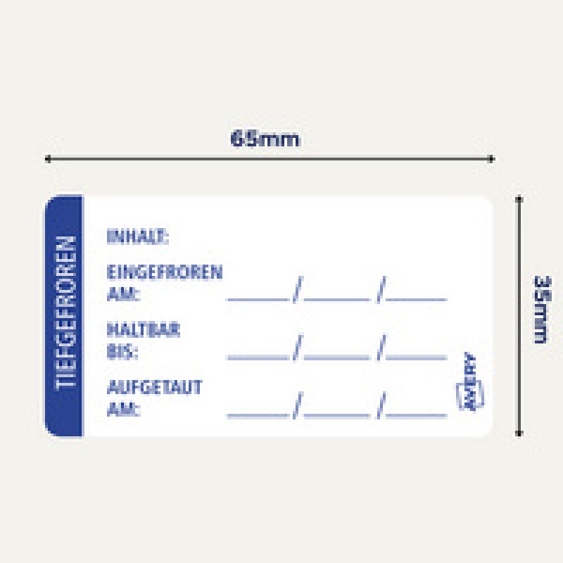 AVERY Lebensmittel-Tiefkühl-Etiketten, 65 x 35 mm, weiß