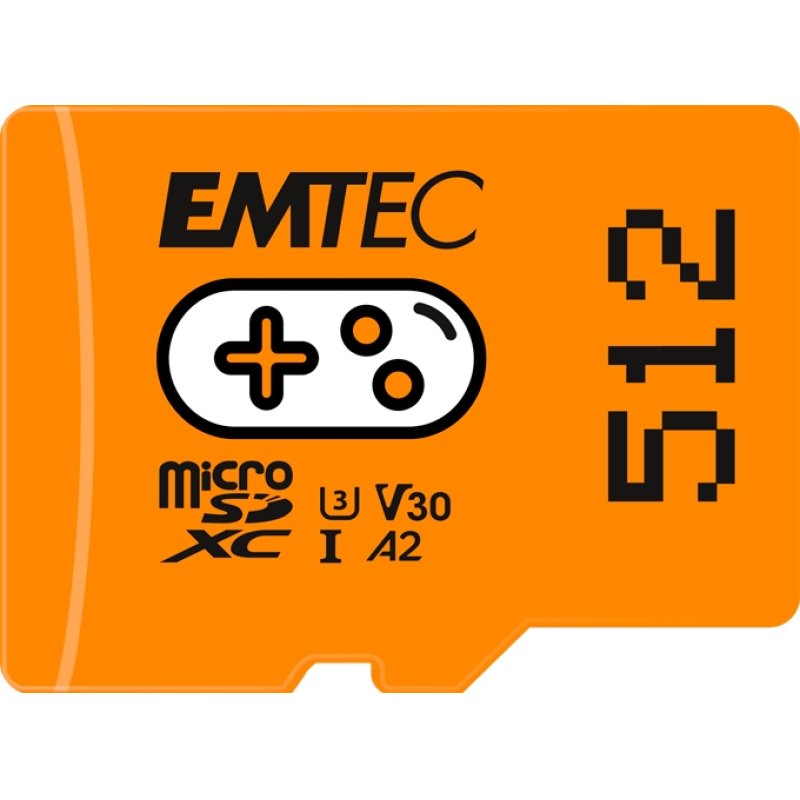 microSD 512GB 100/95  Gaming      og ETC | Emtec mSD 512GB UHSI U3 V30 A2 Gaming Or