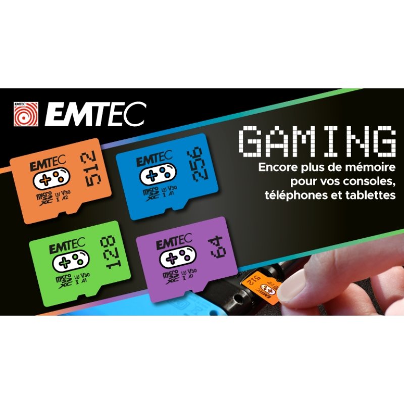 microSD 512GB 100/95  Gaming      og ETC | Emtec mSD 512GB UHSI U3 V30 A2 Gaming Or