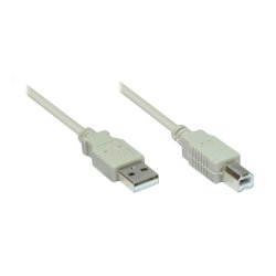 Alcasa 5m USB2.0-A/USB2.0-B câble USB USB A USB B Gris