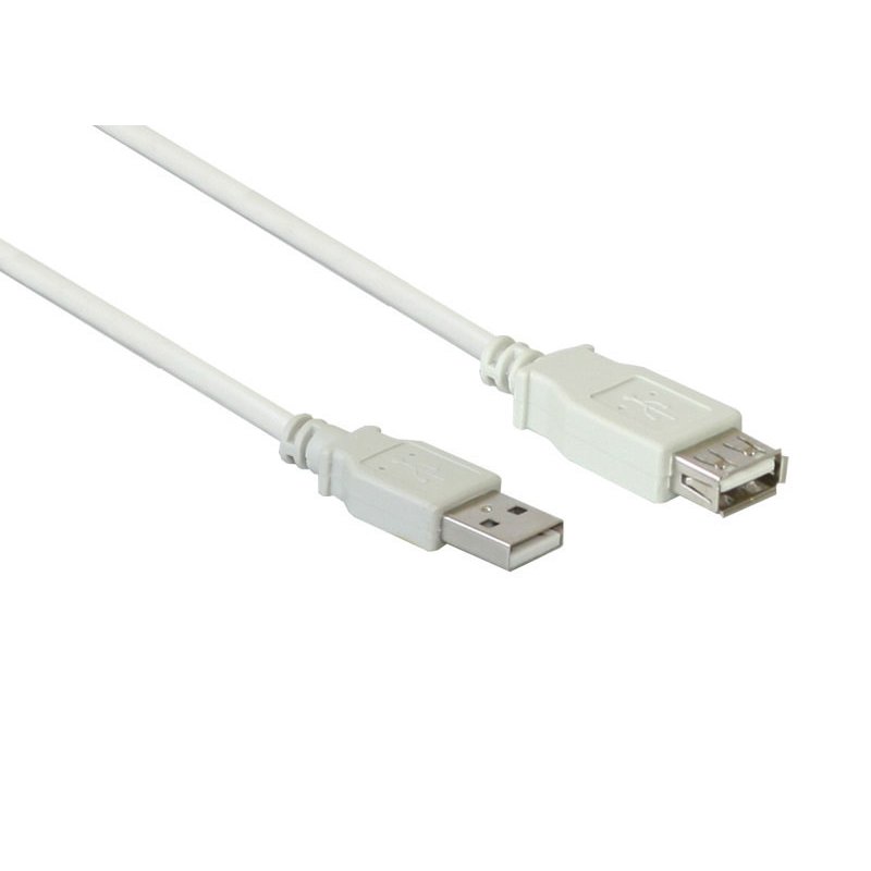 Alcasa USB 2.0 AM/AF 5m USB cable USB A White