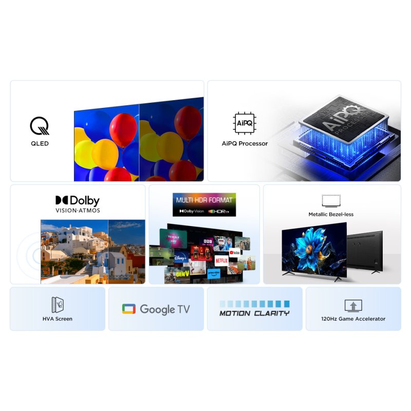 TCL P7K 43P7K TV 109.2 cm (43") 4K Ultra HD Smart TV Wi-Fi Metallic 430 cd/m²