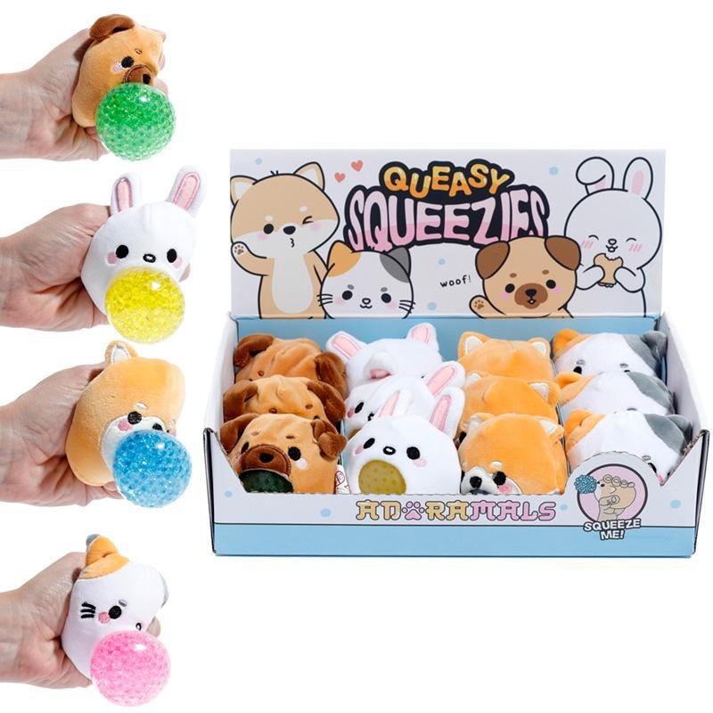 KAWAII - Animaux de Compagnie - 12 Balles 'Squeezies' Anti-Stress